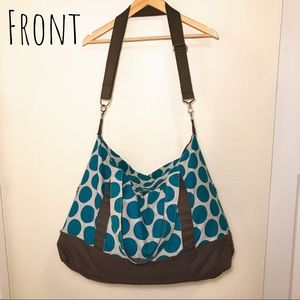 Thirty-One Blue Polka Dot Weekender Bag